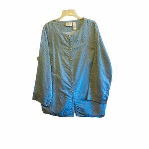 #4477 Liz Claiborne Woman blue button down long sleeve shirt size 1X